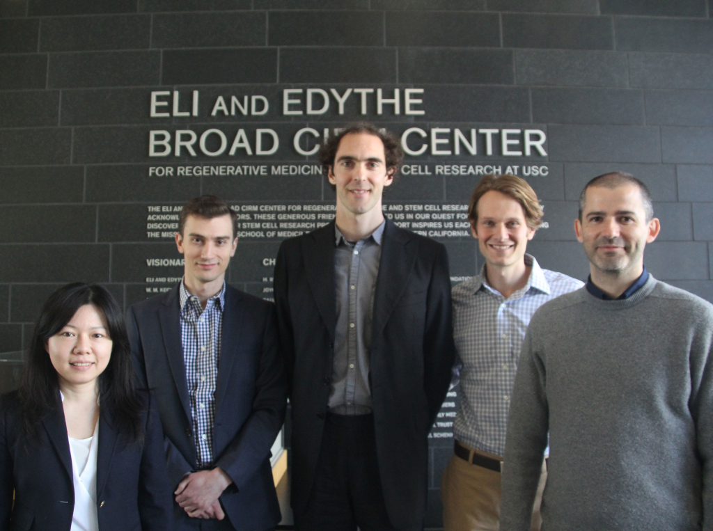 From left, Hsiang-Ying (Sherry) Lee, Sergei Doulatov, Leonardo Morsut, Alexander Pollen and Joan Font-Burgada (Photo by Cristy Lytal)