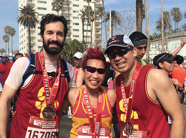 Cerebrovascular team joins former patient for second marathon