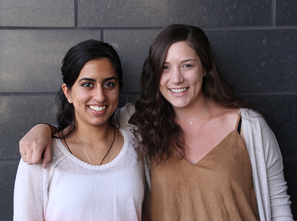 From right, Nicole Koutsodendris and Ila Dwivedi will graduate with a Master of Science in Stem Cell Biology and Regenerative Medicine on May 13.