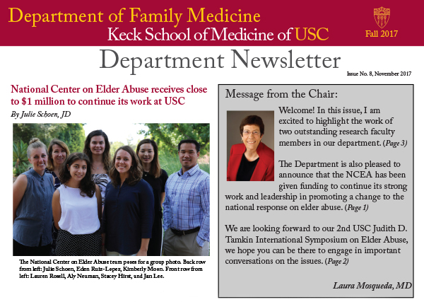 Department of Family Medicine &#8211; Fall 2017 Newsletter