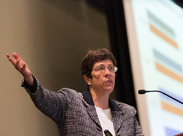 Laura Mosqueda is the keynote speaker during the 2nd Annual Older Adult Summit, held April 5 in Pasadena. (Photo/Ricardo Carrasco III)