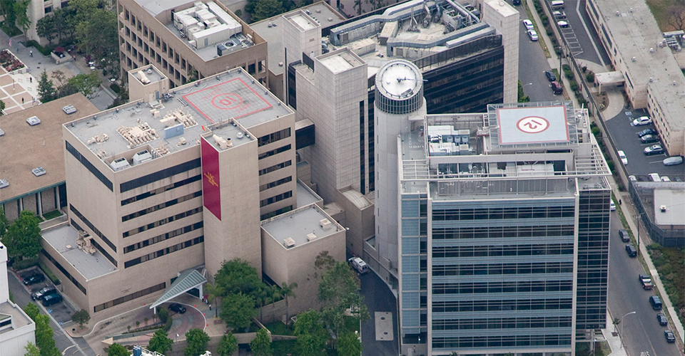 Aerial view of USC Norris Comprehensive Cancer Center
