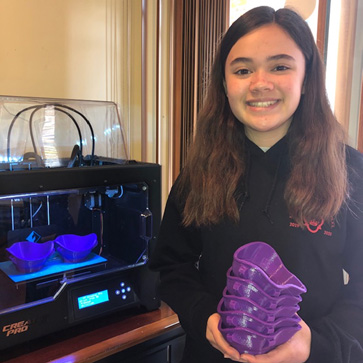 High School STEM Students and Alumnae Print 3D PPE for USC