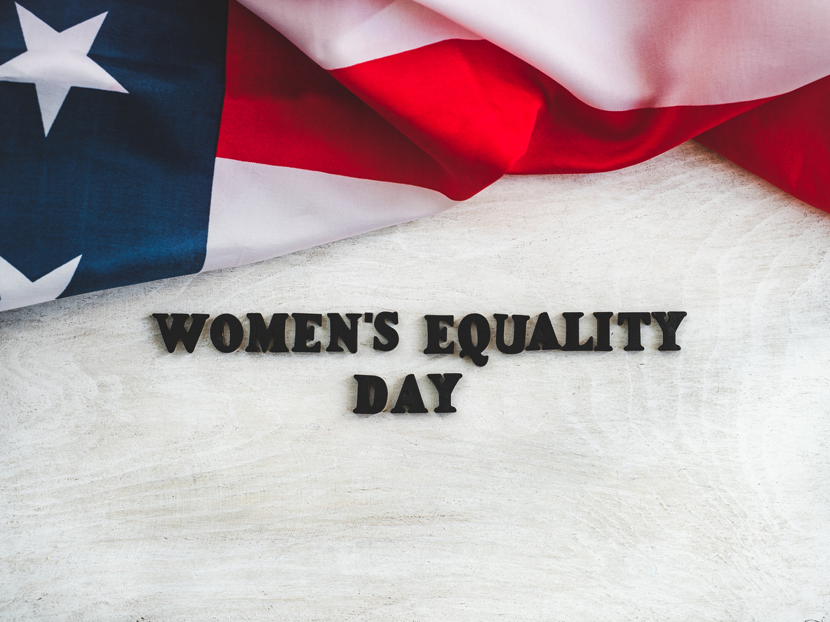 Beautiful card for Women's Equality Day. Close-up