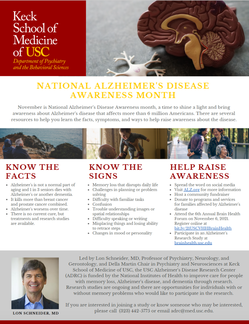 November is National Alzheimer&#8217;s Disease Awareness Month