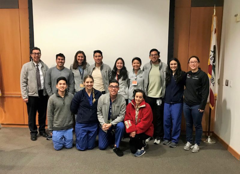 Stephanie Wong (top row first from the right), Diego Razura (top row third from the right), and Yun Ji Kim (top row fourth from the right) with Dr. John Oghalai and fellow participants at the Clinician-Scientist Training Program (CSTP) Seminar Series. (Image Credit: Kristin Brokaw)