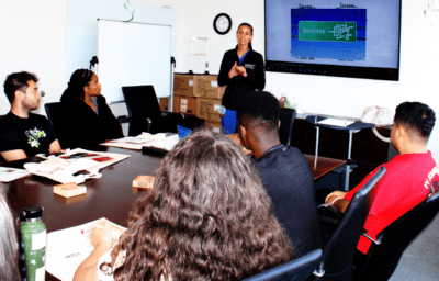 Dr. Tamara Chambers with students from Bridging the Gaps program. (Photo Credit: Marlene Mendoza)